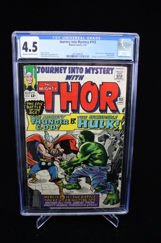 Journey into Mystery #112 - Loki Origin / Classic Hulk vs Thor (CGC 4.5) 1965