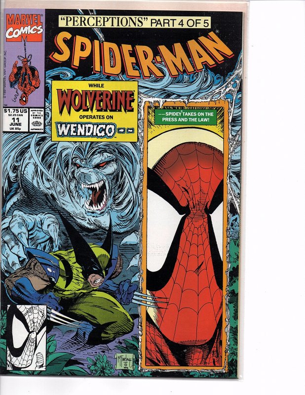 Marvel Comics Spider-Man #11 Todd McFarlane Story & Art Wendigo Wolverine