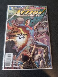 ACTION COMICS #10 SIGNED BY RAGS MORALES WITH COA (ARTIST)