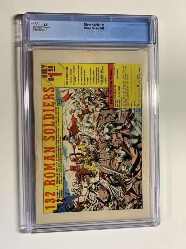 Silver surfer 1 CGC 4.5 off-white Pages Marvel 1968