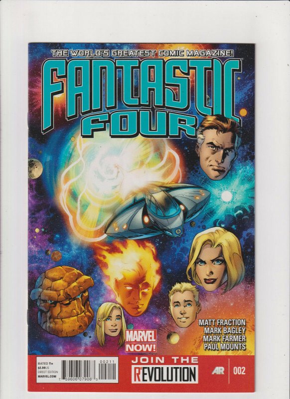 Fantastic Four #2 NM- 9.2 Marvel Comics 2013 Thing,Human Torch Fraction & Bagley