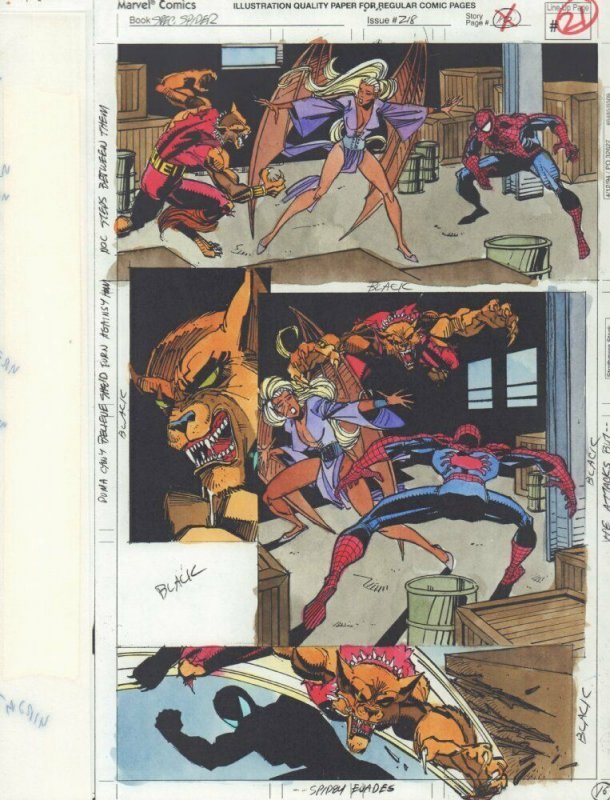 Spectacular Spider-Man #218 p.21 Color Guide Art - Spidey, Puma by John Kalisz