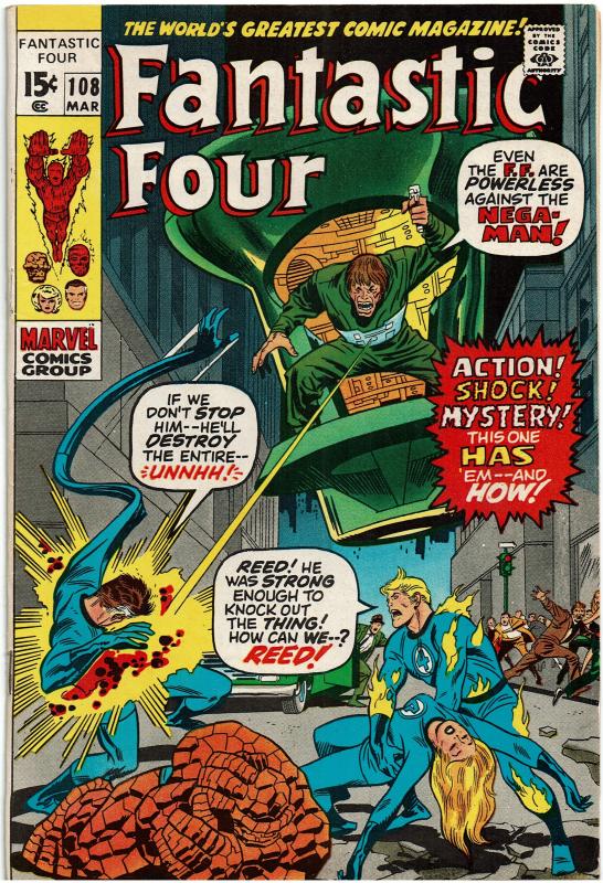 Fantastic Four #108, 5.0 or Better *KEY* Origin Janus the Nega-Man