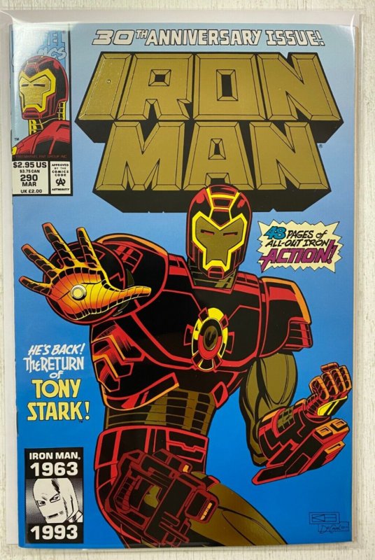 Iron Man #290 Marvel 1st Series 30th Anniversary Series 8.0 VF (1993)