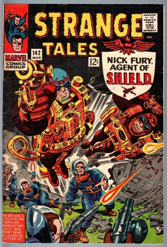 STRANGE TALES #142-NICK FURY/DOCTOR STRANGE-JACK KIRBY ART-VG plus VG+