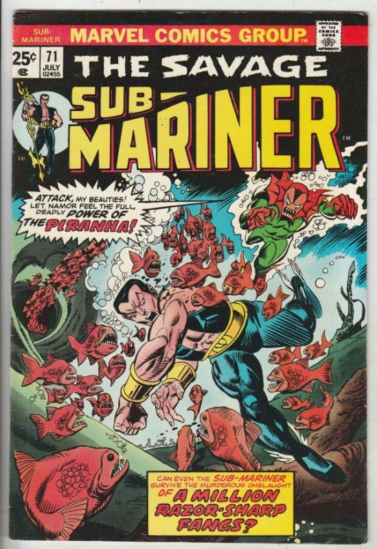 Sub-Mariner #71 (Jul-74) VF+ High-Grade Sub-Mariner (Prince Namor)