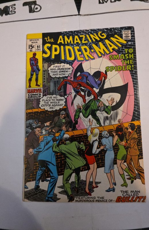 The Amazing Spider-Man #91 (1970) the man called Bullet funeral for capt stacy