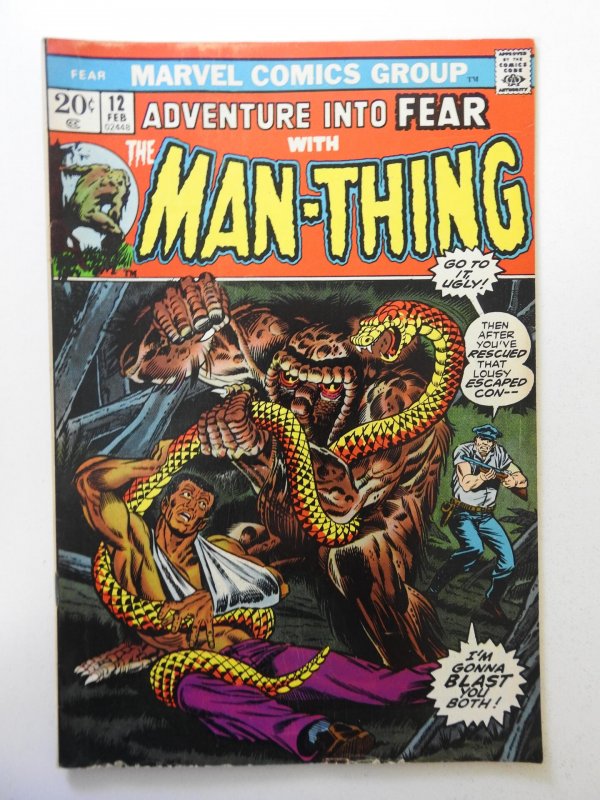 Adventure into Fear #12 (1973) VG Cond Cover and 1st 2 wraps detached top staple