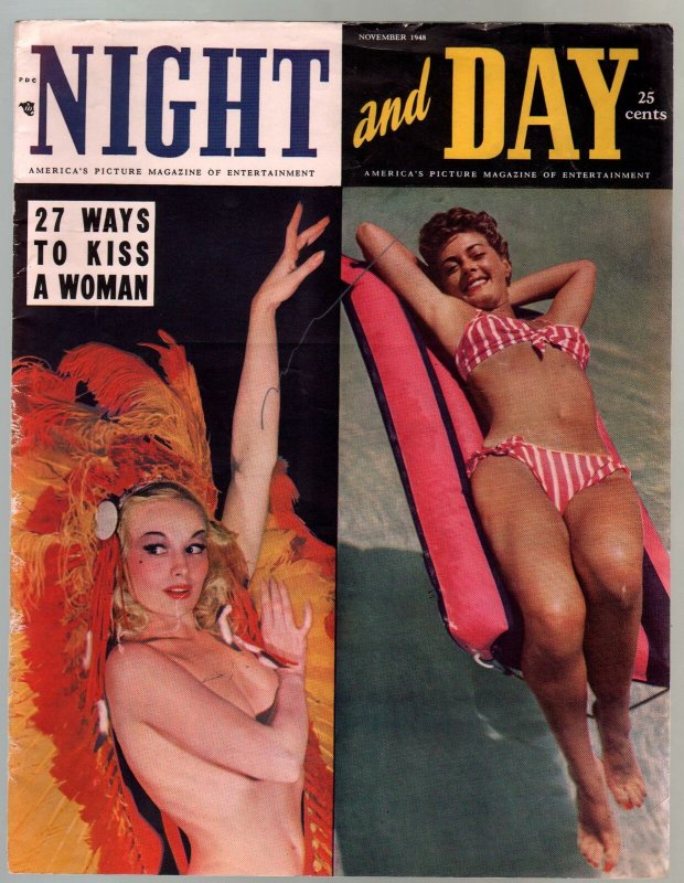 Night And Day #1 11/1948-1st issue-spicy pix-Lana Turner-Jean Harlow-VG/FN