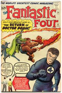 FANTASTIC FOUR #10, VF-, Doctor Doom, Jack Kirby, 1961, more FF in store, QXT