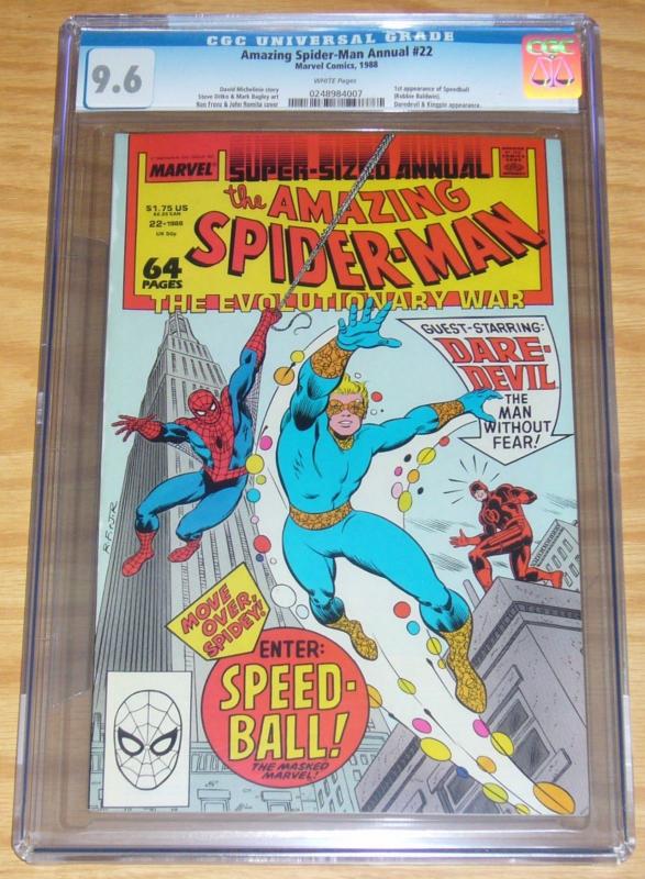 Amazing Spider-Man Annual #22 CGC 9.6 marvel new warriors key - 1ST SPEEDBALL