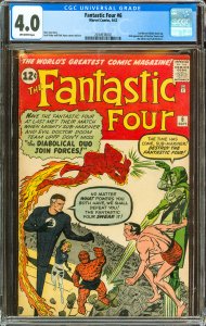 Fantastic Four #6 (1962) CGC Graded 4.0 - Dr. Doom & Sub-Mariner Team Up!