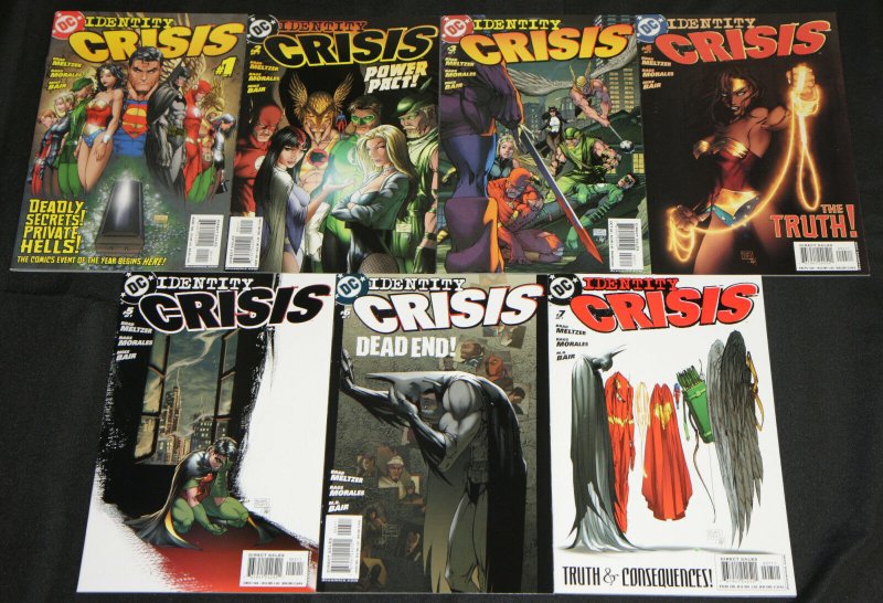 Modern DC IDENTITY CRISIS 7pc High Grade Comic Lot #1-7 Batman Superman Meltzer