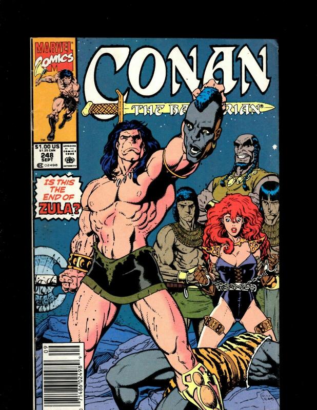 12 Conan Marvel Comic Books #217 218 220 221 222 225 243 246 248 249 250 J369