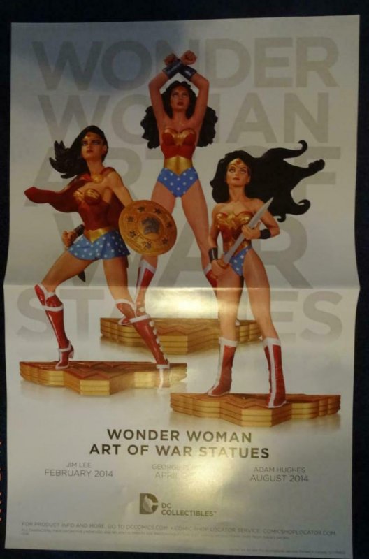 WONDER WOMAN ART OF WAR STATUES Promo Poster, 11 x 17, 2013, DC Unused more in o