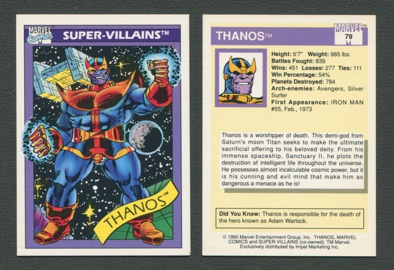 1990 Marvel Comics Card  #79 (Thanos)   NM+