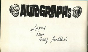 FAMOUS MONSTERS CONVENTION 1974-1ST ONE-ACKERMAN AUTOGRAPHED-WARREN-fn