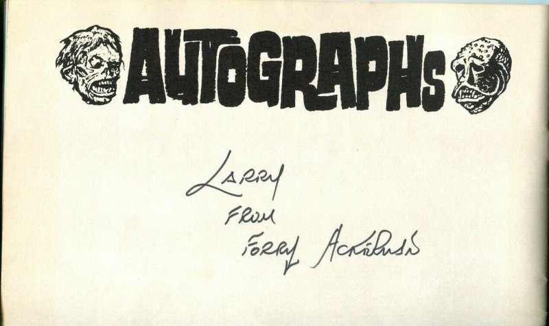 FAMOUS MONSTERS CONVENTION 1974-1ST ONE-ACKERMAN AUTOGRAPHED-WARREN-fn