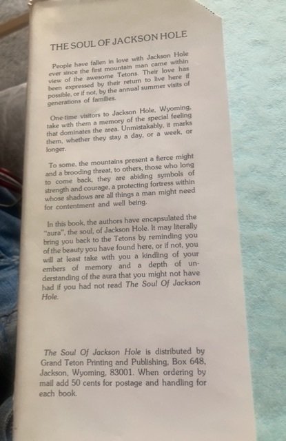 The soul of Jackson hole, Hunter, 1974 first ED