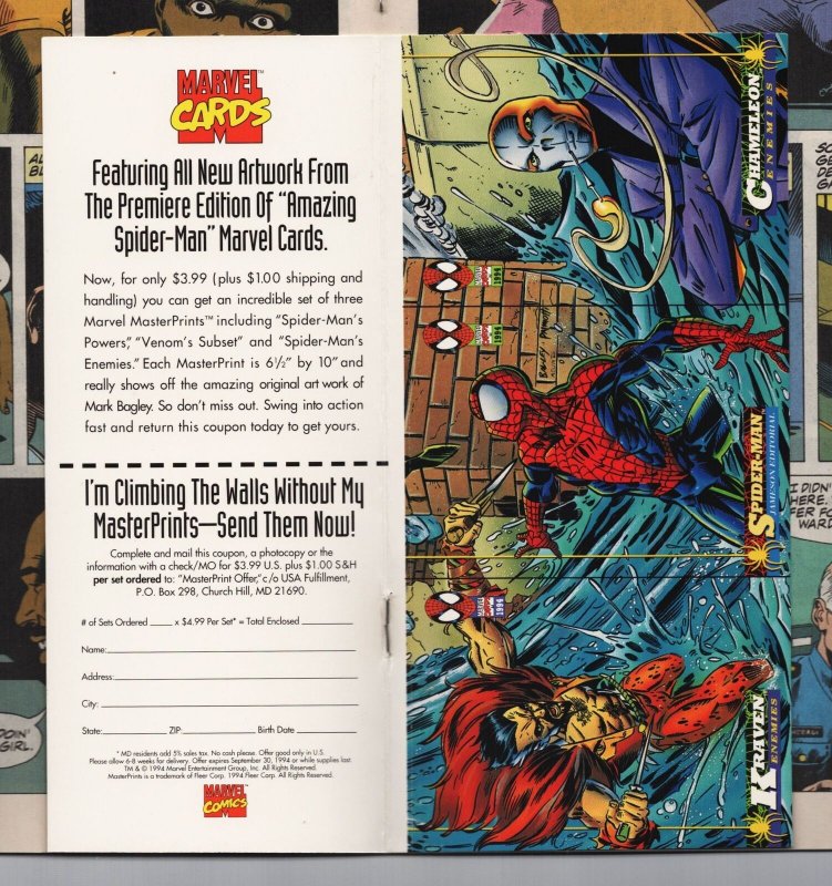 Punisher #90 w/Spider-Man Masterprint Promo Cards (Marvel, 1994) FN 