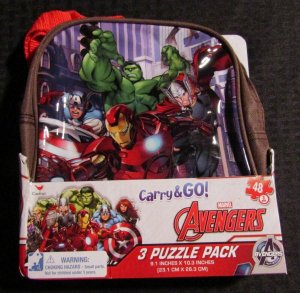 AVENGERS 3 Puzzle Pack 48pcs with Back pack MOC Hulk Thor Captain America