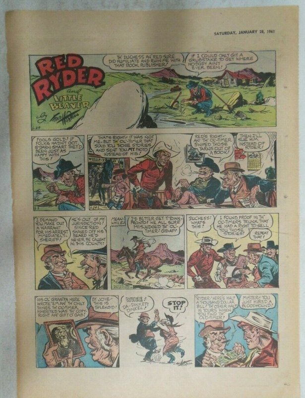 (41) Red Ryder Sunday Pages by Fred Harman from 1961 All Tabloid Page Size!