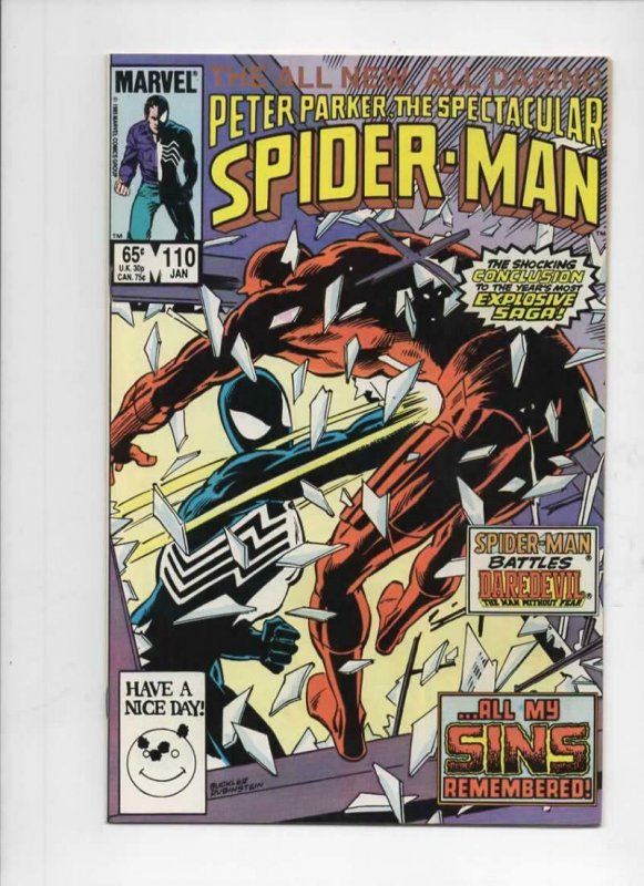 Peter Parker SPECTACULAR SPIDER-MAN #110 VF/NM DareDevil 1976 1985 more in store