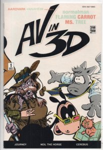 AV in 3D #1, VF/NM, Dave Sim Cerebus Flaming Carrot 1984 Bob Burden w/ glasses