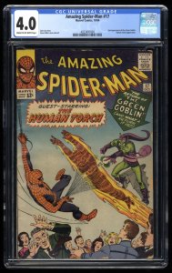 Amazing Spider-Man #17 CGC VG 4.0 2nd Appearance Green Goblin!