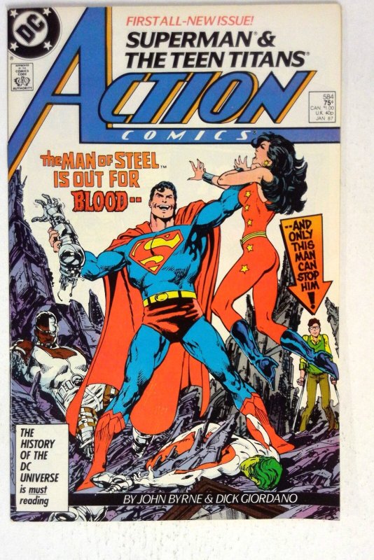 Action #584 Cyborg Teen Titans John Byrne DC (1987) VF/NM