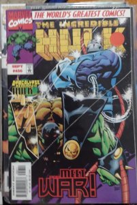 INCREDIBLE HULK  # 456 1997 marvel disney  xmen apocalypse horseman war KEY