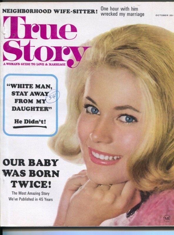 True Story 10/1964White Man Stay Away From My Daughter-pin up girl cover-expl...