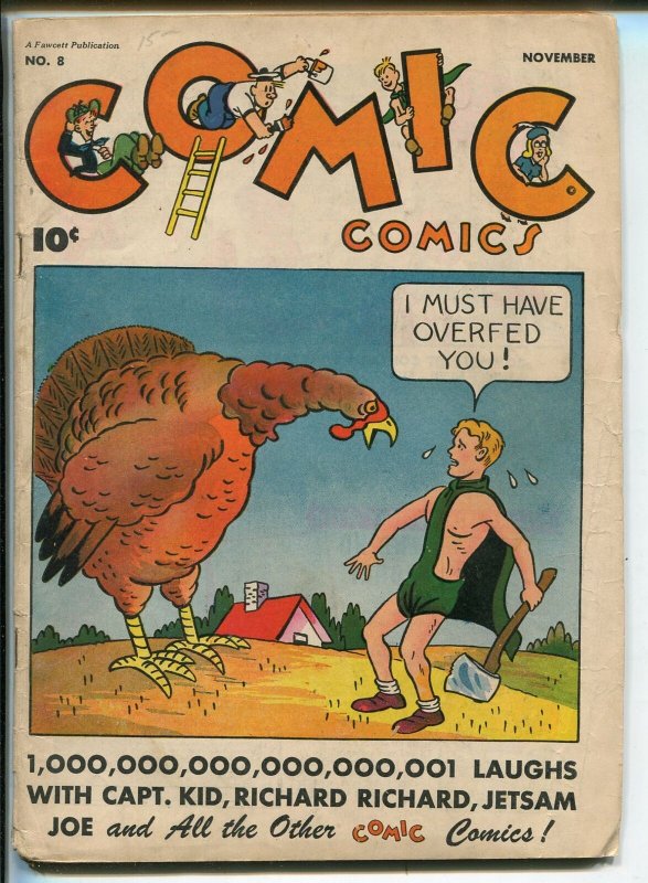 COMIC COMICS #8 1946-FAWCETT-BASIL WOLVERTON-FREDDY FRESHMAN-MYSTIC MOOT-good