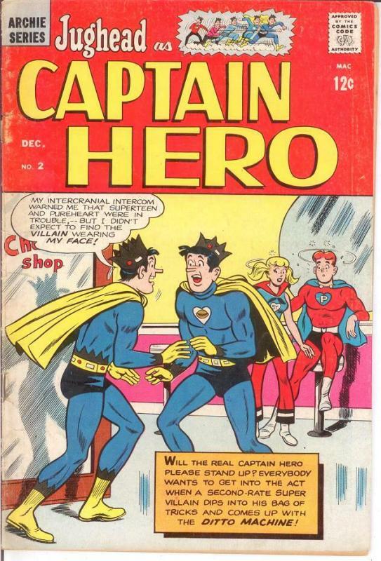 JUGHEAD AS CAPTAIN HERO (1966-1967)2 VG Dec. 1966 COMICS BOOK