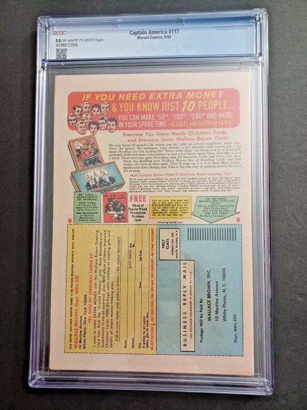 Captain America #117 - 1st appearance Falcon - KEY - 1969 - CGC 5.0
