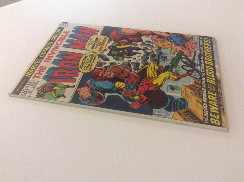 INVINCIBLE IRON MAN #55-Key Issue-1st App. of Thanos-Signed by Jim Starlin w/COA