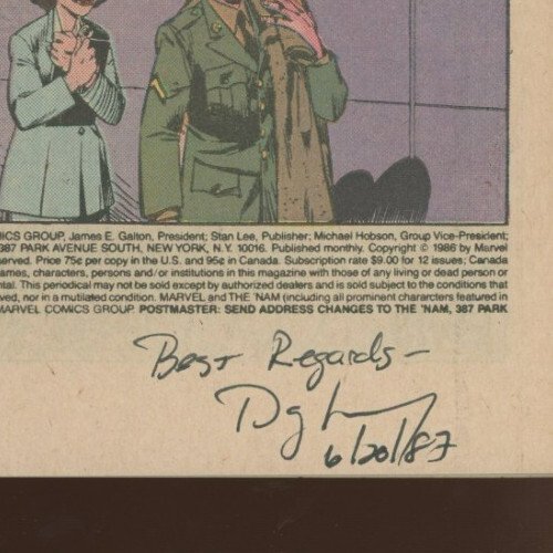 The 'Nam #1 - INTERIOR PAGE SIGNED BY DOUG MURRAY! (9.0/9.2) 1986