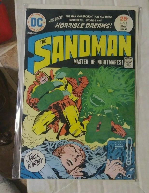 SANDMAN # 2  1975 DC COMICS +JACK KIRBY   VS EVIL DR SPIDER  white pages