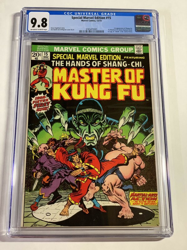 Special Marvel Edition 15 Cgc 9.8 Ow/w Pages 1st Shang Chi Bronze Age