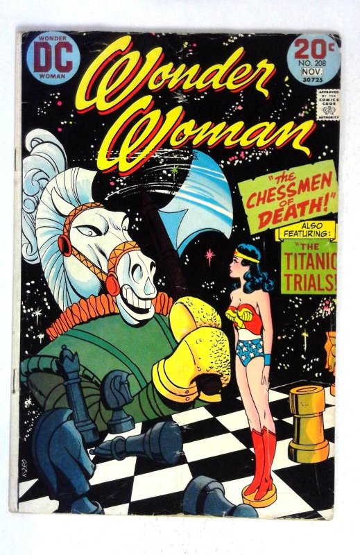 Wonder Woman #208 Chessmen Titanic Trials DC (1973) VG
