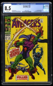 Avengers #52 CGC VF+ 8.5 White Pages 1st Appearance Grim Reaper!