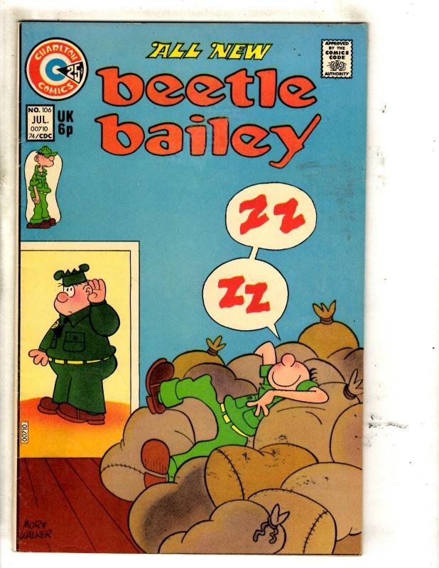 Lot Of 6 Beetle Bailey Charlton Comic Books # 81 88 105 106 108 114 Sarge JL29