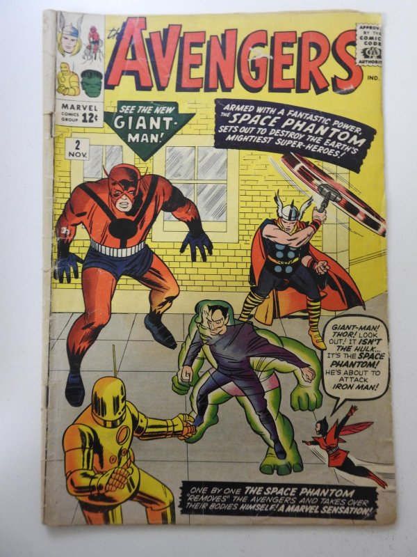 The Avengers #2 (1963) VG- Condition! Moisture stain, tape pull front cover