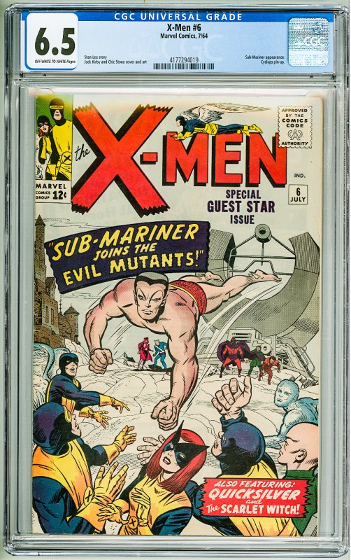 The X-Men #6 (1964) CGC 6.5! OWW Pages!