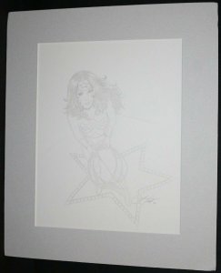 Wonder Woman with Lasso Pencil Art - 2006 Signed art by Greg Horn