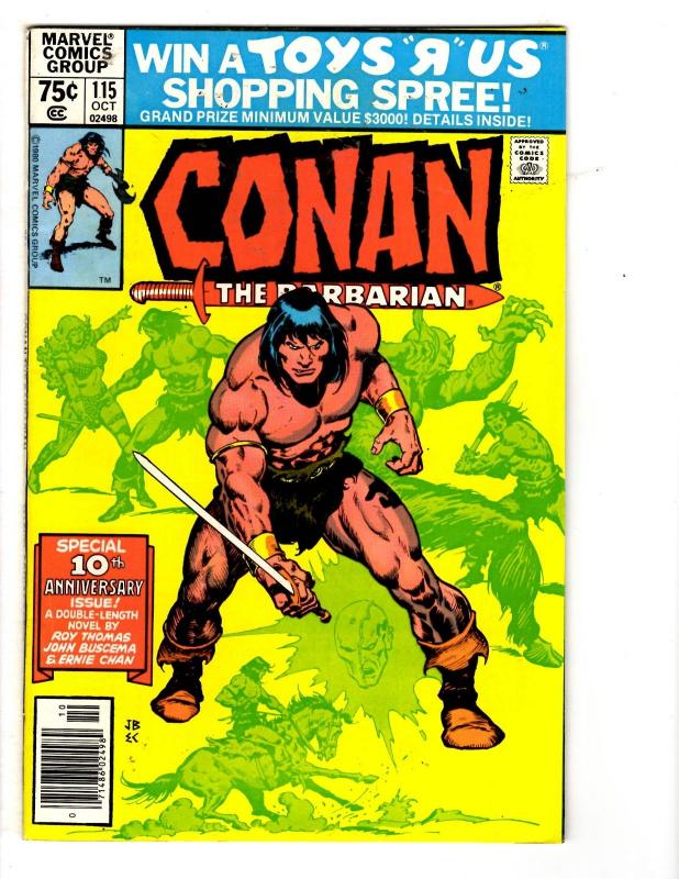 6 Conan the Barbarian Marvel Comic Books # 60 115 128 136 145 172 Buscema WM2