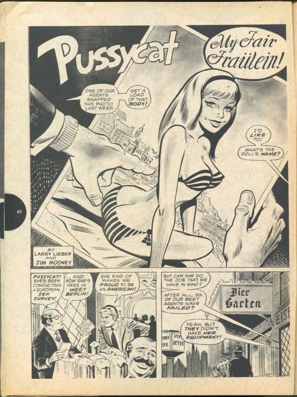 Cartoons and Gags 11/1973-Marvel-Pussycat comic strip-jokes-VF-
