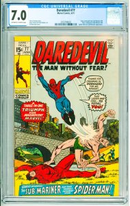 Daredevil #77 (1971) CGC 7.0! OWW Pages!