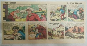 (52) Red Ryder Sunday Pages by Fred Harman from 1958 Most Tabloid Page Size!