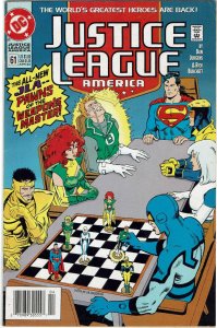 Justice League America #61 Newsstand Dan Jurgens VF+